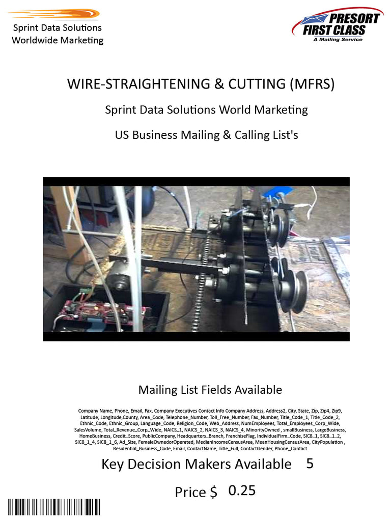 WIRE-STRAIGHTENING & CUTTING (MFRS)