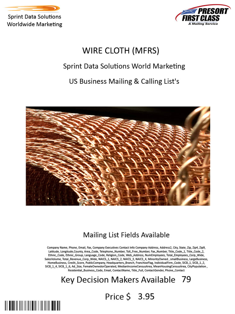 WIRE CLOTH (MFRS)