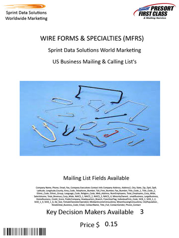 WIRE FORMS & SPECIALTIES (MFRS)