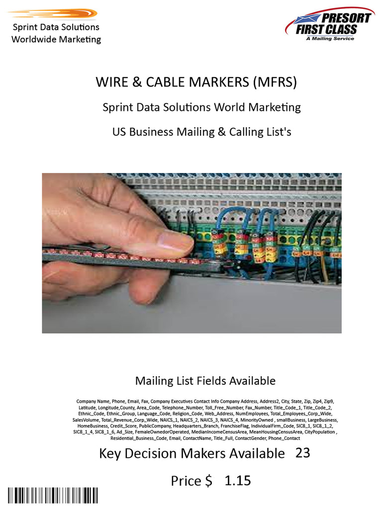 WIRE & CABLE MARKERS (MFRS)