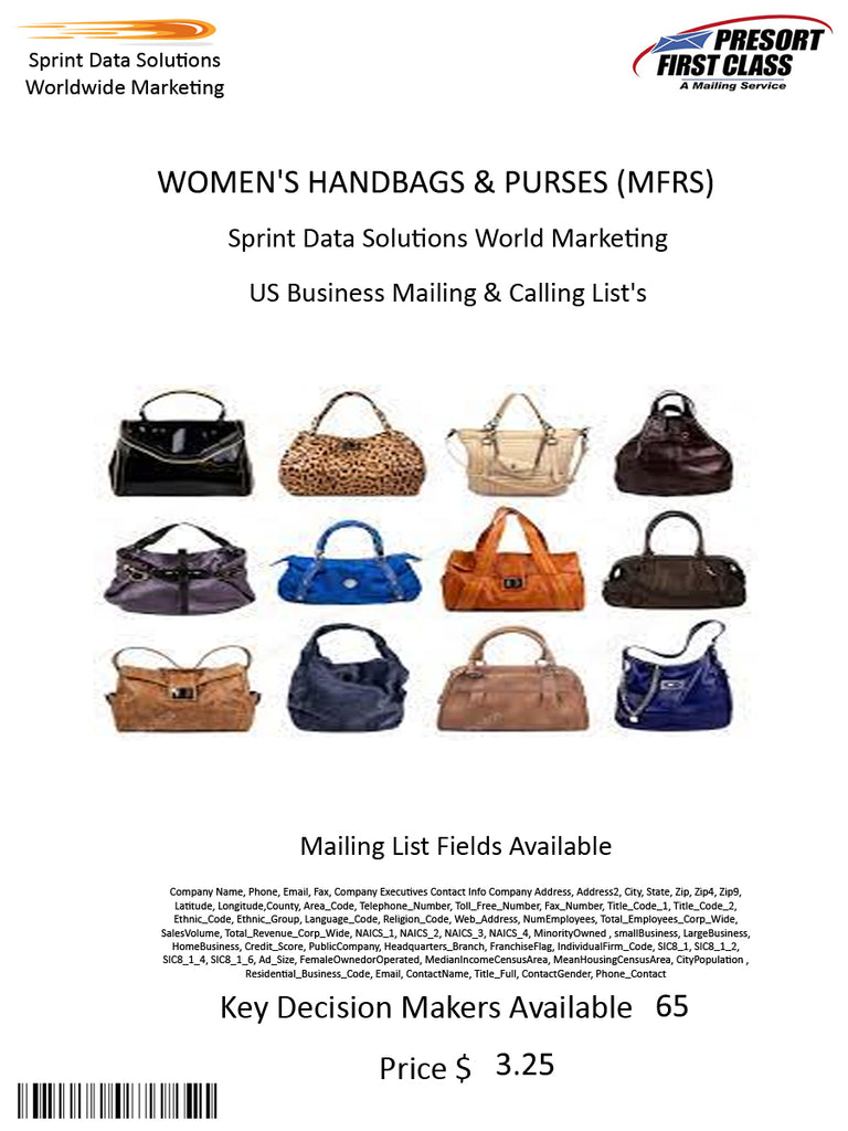 WOMEN'S HANDBAGS & PURSES (MFRS)