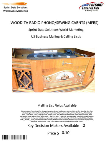 WOOD-TV RADIO PHONO/SEWING CABNTS (MFRS)