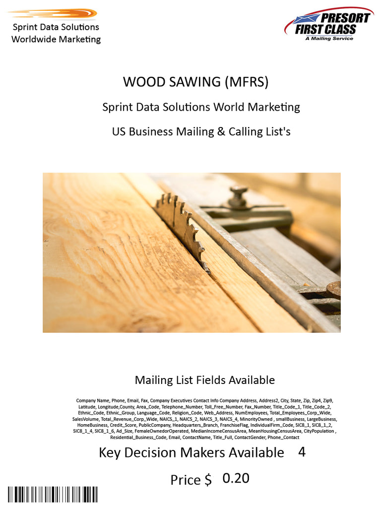 WOOD SAWING (MFRS)