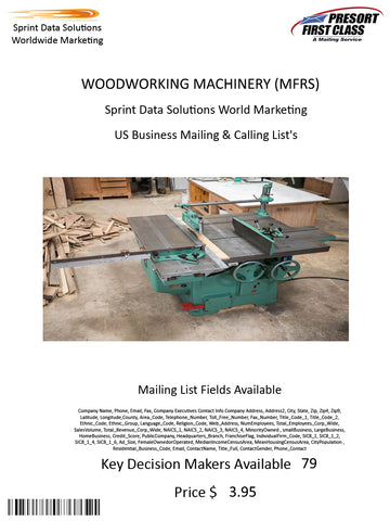 WOODWORKING MACHINERY (MFRS)