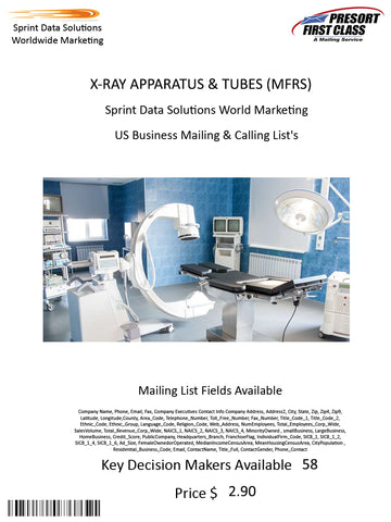 X-RAY APPARATUS & TUBES (MFRS)