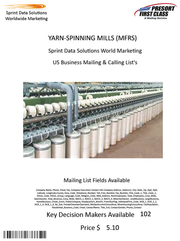 YARN-SPINNING MILLS (MFRS)