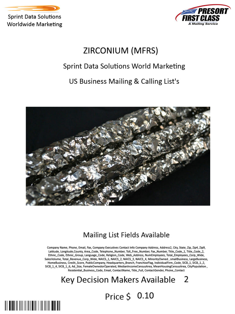 ZIRCONIUM (MFRS)